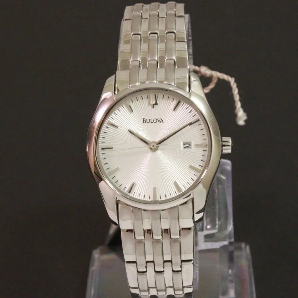 Bulova Ladies Classic Watch Silver Textured Dial Raised Indices Stainless 29mm - Picture 3 of 13